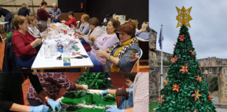 Arbol de Navidad con materiales reciclados