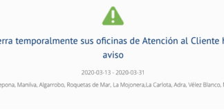 Hidralia cierra sus oficinas de atención al público