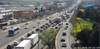 Atascos a la salida de Madrid con dirección Andalucía