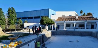 Los trabajos en la Piscina Municipal continúan a buen ritmo Piscina municipal de Manilva