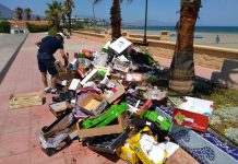 Se pasa de la concienciación a la sanción Vertido de cajas en el paseo