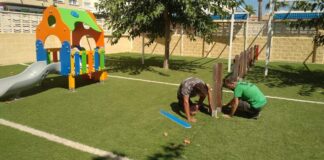 Nuevo suelo en el patio de la escuela infantil de Sabinillas Suelo guarderia de Sabinillas