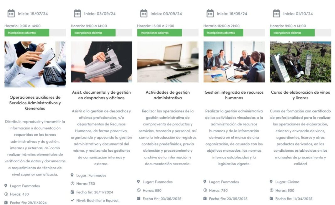 Cursos de formación