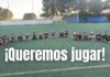 Sentada en el futbol base en señal de protesta Queremos jugar