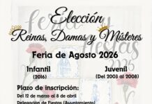 Se abre el plazo para la elección de Reinas, Damas y Místeres de la Feria de Agosto 2026 Feria y Fiestas