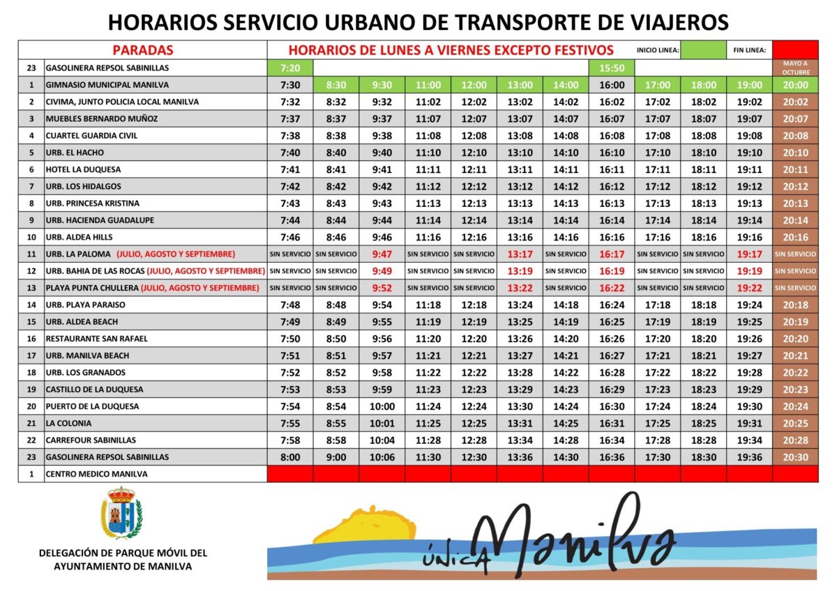 horario autobús Manilva